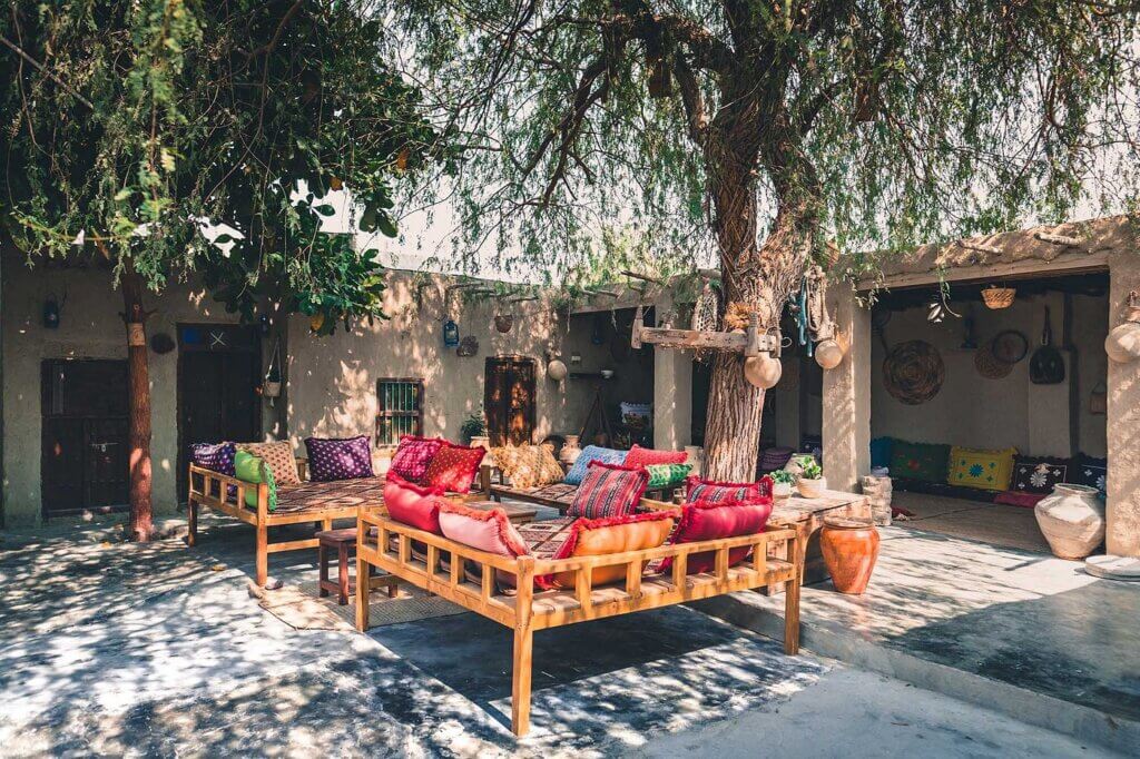 the yard at the Colundang Homestay on the Iranian Island of Qeshm 